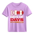thumbnail image 4 of 100th Day of School Shirt for Boys Baseball Themed Celebration Top Soft Cotton Comfortable Tshirt 3-10 Years Purple,Size 3 T, 4 of 9