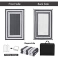 thumbnail image 6 of EastVita 9 x 12 ft Plastic Gray White Rectangular Beach Front Porches Patio Picnic RV Camping Garage Geometry Modern Area Rug, 6 of 8