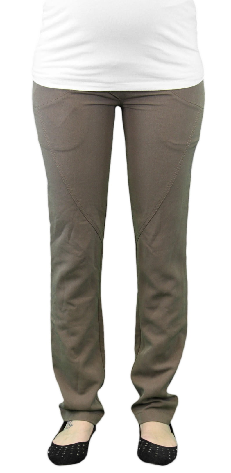 9 Fashion Maternity Devi Brown FullPanel Pants Sz S