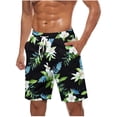 thumbnail image 2 of Axiiglly Mens Swim Trunks Bathing Suit Board Shorts Plus Size Vacation Hawaiian Shorts with Pockets Summer Drawstring Beach Shorts Casual Swimwear Surfing, 2 of 6
