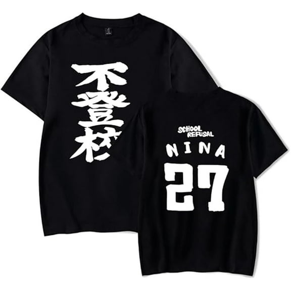 Anime Girls Band Cry Merch Nina Iseri T-shirt Women's men's retro casual summer round neck short sleeved T-shirt