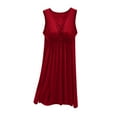 thumbnail image 2 of Kaemgyyd Women's Nightgown Soft Comfy Sleeveless V Neck Sleepwear Lounge Loose Built-In Bra Pleated Flowy Sleep Dress, 2 of 2