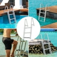 thumbnail image 6 of KFFKFF Pier Staircase, Detachable Triple Rungs, Supports up to 350 lbs, Constructed from Aluminum Alloy with 4'' Broad Tread & Anti-slip Pad, Simple Assembly for Vessel/Lake/Pool/Marine Embarkation, 6 of 9