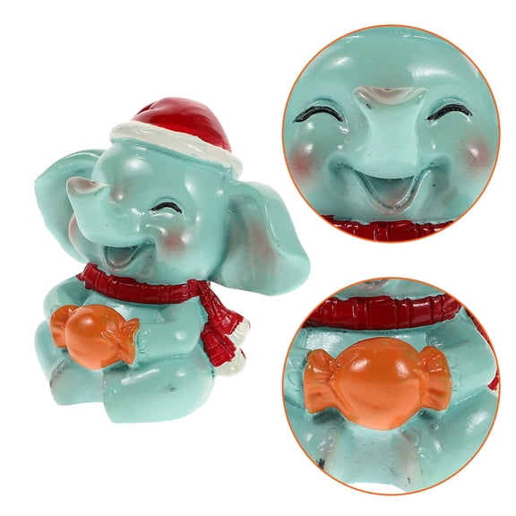 YUYUETIME Multi Color Resin Elephant Ornament for Car Dashboard and Table Display