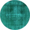 thumbnail image 1 of Ahgly Company Indoor Round Oriental Light Blue Industrial Area Rugs, 5' Round, 1 of 4