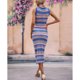 thumbnail image 3 of Vestido de verano de punto sin mangas, vestido largo de punto para mujer, vestido de punto sin mangas, vestido largo de punto sin mangas, claridad notable, 3 of 6