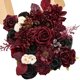 thumbnail image 1 of Flores artificiales Serwalin, borgoña, rosas negras, espuma de seda, 1 of 9