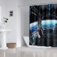 thumbnail image 4 of Spaceship Interior Shower Curtain Planet Earth Galaxy Futuristic Science Spacecraft Cabin for Kids Boy Black Home Bathroom Decor Waterproof Fabric 72Lx72W Inch with 12PCS Hooks, 4 of 5