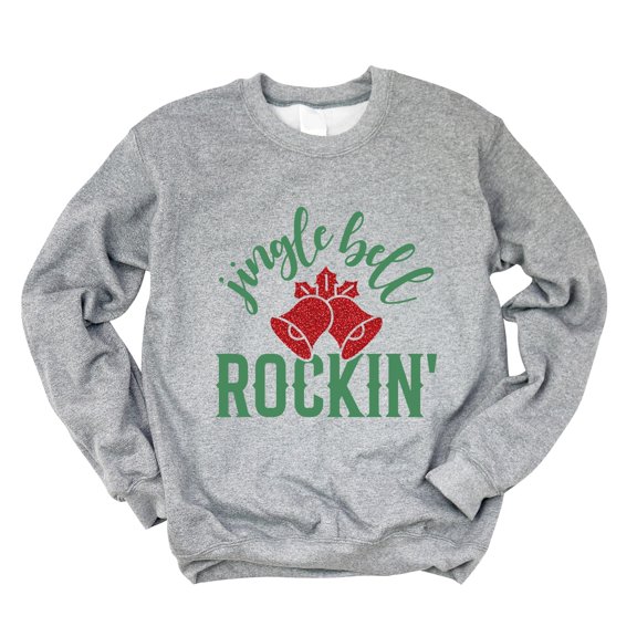 Jingle Bell Rockin' Bell Glitter - Women's Sweatshirt
