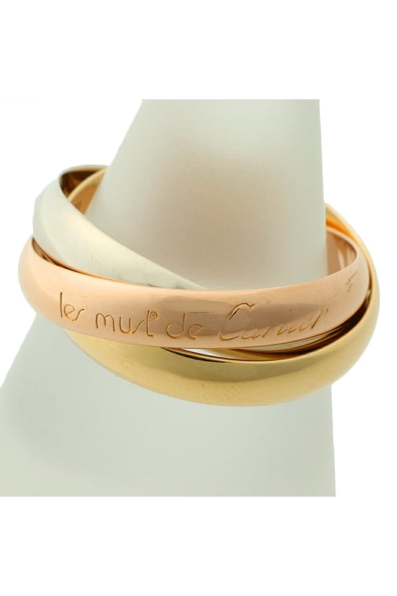 Pre-Owned Cartier Trinity Ring, approximately 6.5g, 18K Yellow Gold, White Pink Size #51...