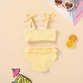 thumbnail image 3 of MAMAMI Toddler Girl Summer Swimsuit Ruffle Stripe Two Piece Beach Bikini Bathing Suit for Infant Girl, 3 of 9