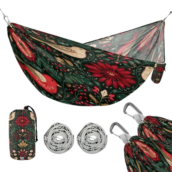 Hammock Camping Hammock Nylon Portable Hammock Travel Camping Hammock Christmas Birds Cute