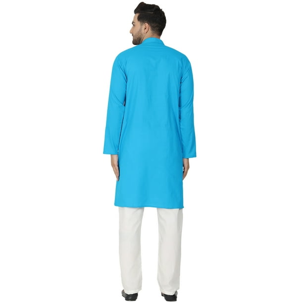 SKAVIJ Men s Kurta Pajama Set Cotton Long Sleeve Evening Yoga
