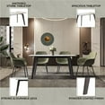 thumbnail image 6 of LeisureMod Modern Dining Table with 55" Rectangular Sintered Stone or Glass Wide Tabletop and Steel Legs Seats 6-8 People for Home, Kitchen, or Dining Room Krevor Series in White Grey, 6 of 11