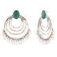 thumbnail image 3 of Efulgenz Indian Jewelry Oxidized Boho Tribal Hoop Style Dangle Statement Earrings for Women , Green, Perfect Valentines Day Gifts for Her, 3 of 4