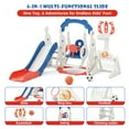 thumbnail image 3 of KORIMEFA 6-in-1 Kids Slide and Swing Set, Toddler Slide with Basketball Hoop, Swing, Outdoor Indoor Playground for Toddlers 1-3, 3 of 16