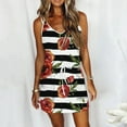 thumbnail image 3 of USSUMA Sundresses for Women Casual Summer Sexy Cami Pocket Elastic Waist Short Striped Tropical Print Mini Womens Shirt Dresses Beach V Neck Sleeveless Plus Size Wedding Guest Sun Dress, 3 of 7