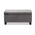 thumbnail image 3 of Baxton Studio Michaela Modern and Contemporary Grey Velvet Fabric Upholstered Storage Ottoman, 3 of 5