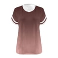 thumbnail image 7 of Plus Size T-Shirt for Women Oversized Short Sleeve V Neck Graphic Trendy Casual Loose Fit Summer Tops (4XL, Brown), 7 of 7