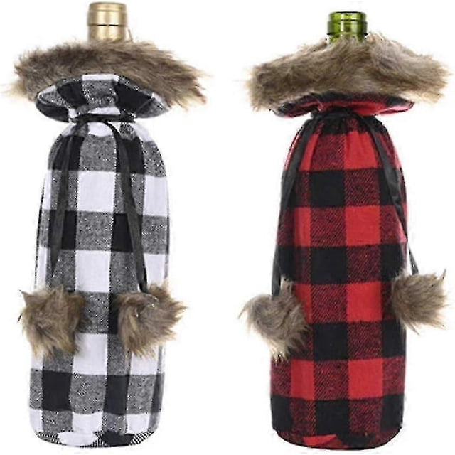Christmas Wine Bottle Cover Red Wine Bottle Bag Wine Bottle Covers Bag For Wine Bottle Drawstring Gift Wrap Santa Pattern Decoration (Christmas Wine C