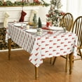 thumbnail image 4 of Christmas Tablecloth 60×84 Inch Rectangular, Trees Red White Boho Washable Table Cover for Party Picnic Dinner Decor, 4 of 5