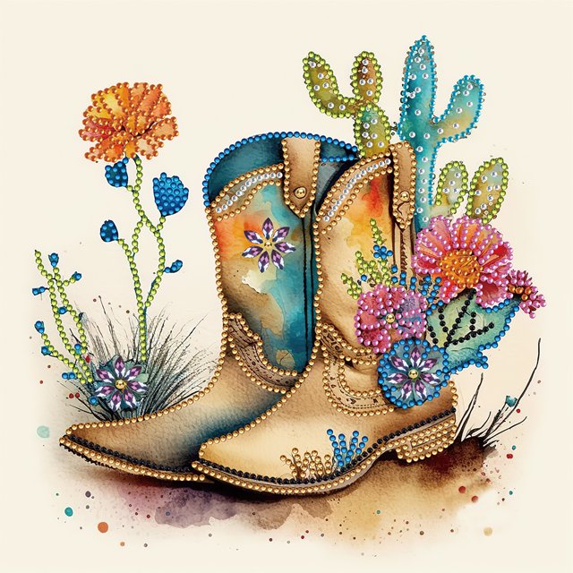 Pintura de diamante 5D DIY Kit de taladro en forma especial parcial Botas Decoración para el hogar (XD033) Hugtrwg Para estrenar