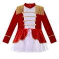 thumbnail image 5 of JanJean Girls Circus Drummer Band Costume Halloween Bodysuit Mesh Tutu Dance Dress Leotard for Red 4, 5 of 7