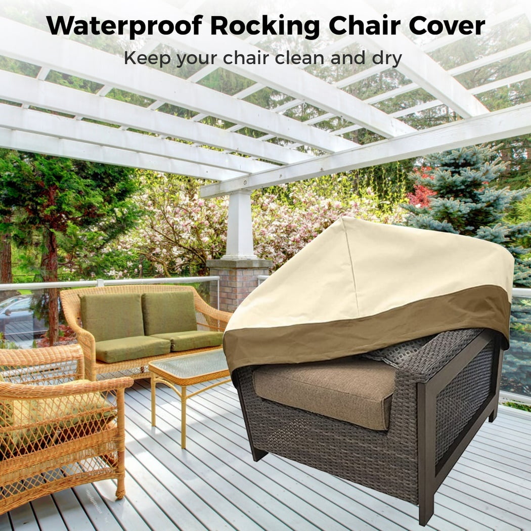 Outdoor Rocking Chair Covers 2Pcs Outdoor Patio Furniture Covers for Rocking Chairs Patio Dining Chair Cover High Back Chair Cover 33 x 28 x 39 Walmart