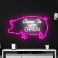 thumbnail image 4 of Handmadetneonsign Come In We're Open Neon Sign, Butcher Shop Open Wall Art Decor, Pig Open Wall Decor, 4 of 5