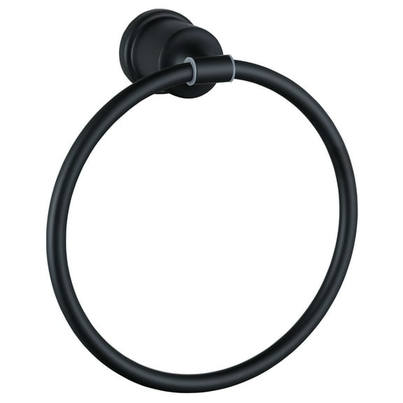 WOWOW Bathroom Towel Ring Black Hand Towel Ring for Bathroom, Stainless Steel
