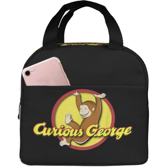 Curious George Lunch Bag Insulated Lunch Box With Compartments Waterproof Reusable Tote Bag For Work Hiking Travel