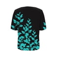 thumbnail image 2 of Yxbdin Womens Summer Shirts Petal Short Sleeve T Shirts Casual V Neck Tee Graphic Loose Fit Tops for Beach Vacation Black*3 M, 2 of 2