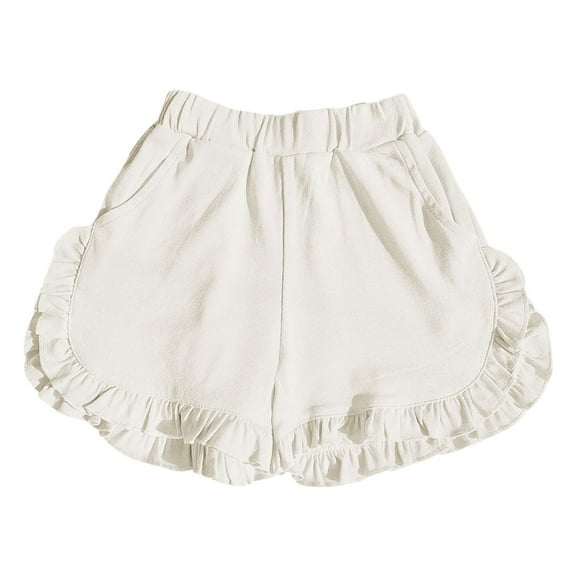 EnJoCho Toddler Girls Solid Color Shorts Fashion Clothes Baby Kids Cute Ruffles Edge Elastic Waist Shorts Clothes Outwear Sports
