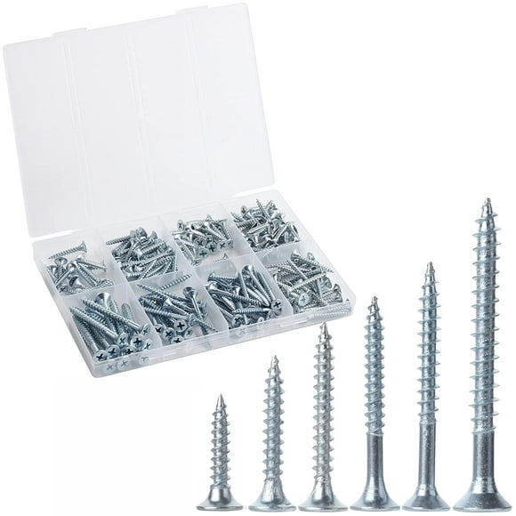 EcoNesxp Screws Flat head screws Screw combination set Assorted wood screws Wood screws Cross slot head wood screw combination kit