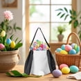 thumbnail image 4 of Decoraciones de Pascua, regalos de Pascua, adornos de Pascua, cesta de cola de conejo con orejas largas, cesta redonda de lino, bolsa de regalo de Pascua, bolso de mano, cesta de almacenamiento de hue, 4 of 6