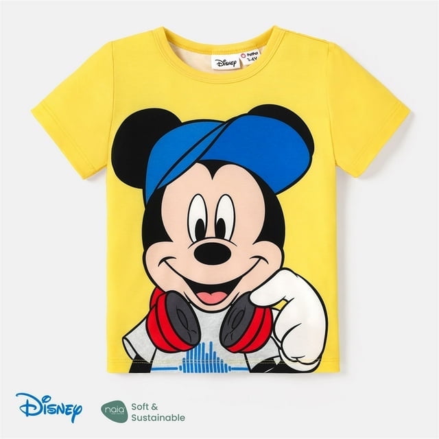 Disney T-Shirt Graphique pour Garçons Micky Mouse Manches Courtes T-Shirt Haut Tenues d'Été Vêtements Tailles 3-10T