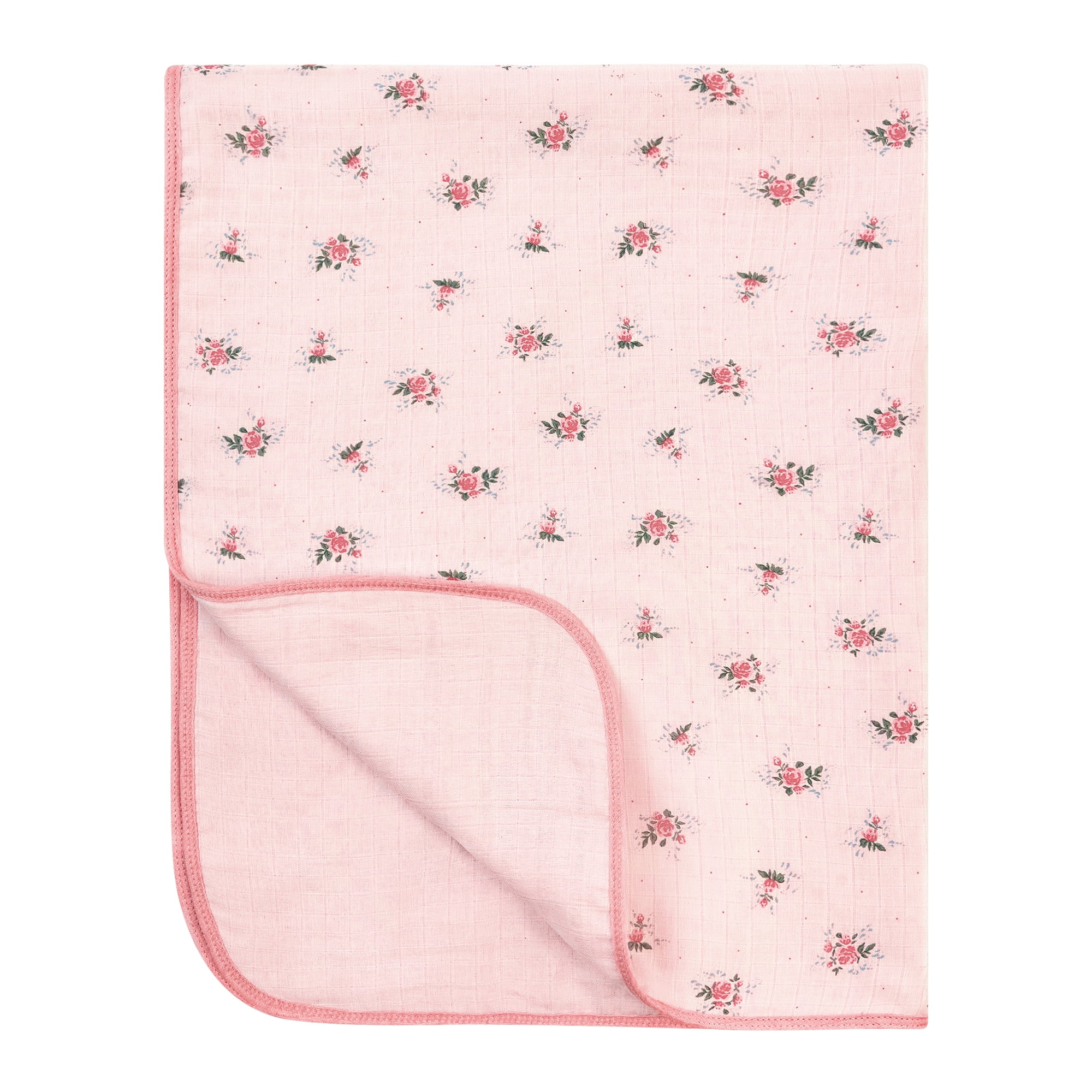 Modern Moments by Gerber Baby Neutral Muslin Blanket, Roses, One Size