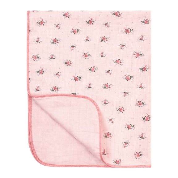 Modern Moments by Gerber Baby Neutral Muslin Blanket, Roses, One Size