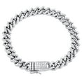 thumbnail image 2 of 10K White Gold Round Diamond Miami Cuban Link 10mm Prong Set Bracelet 5.15 CT., 2 of 7