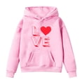 thumbnail image 1 of FAOWME Sweat à Capuche pour Filles Manches Longues Chandail en Molleton Graphique Mignon Rose 6-7 Ans, 1 of 3