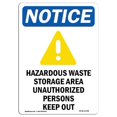 thumbnail image 1 of SignMission OS-NS-A-1218-V-13348 12 x 18 in. OSHA Notice Sign - Hazardous Waste Storage, 1 of 1