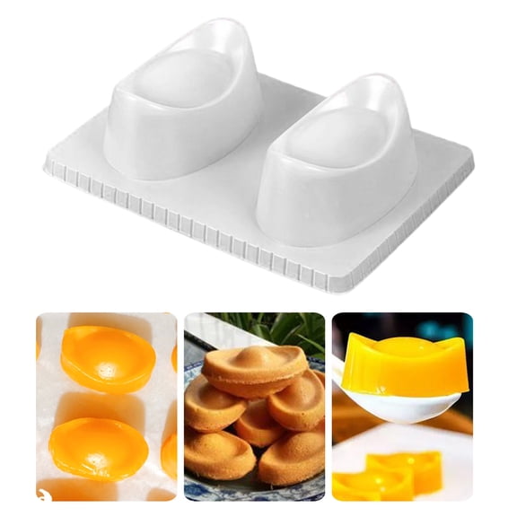 Soumake Pastry Mold Food Grade Multipurpose 2 Cavity Gold Ingot Shape Moon Cake Mold for Home
