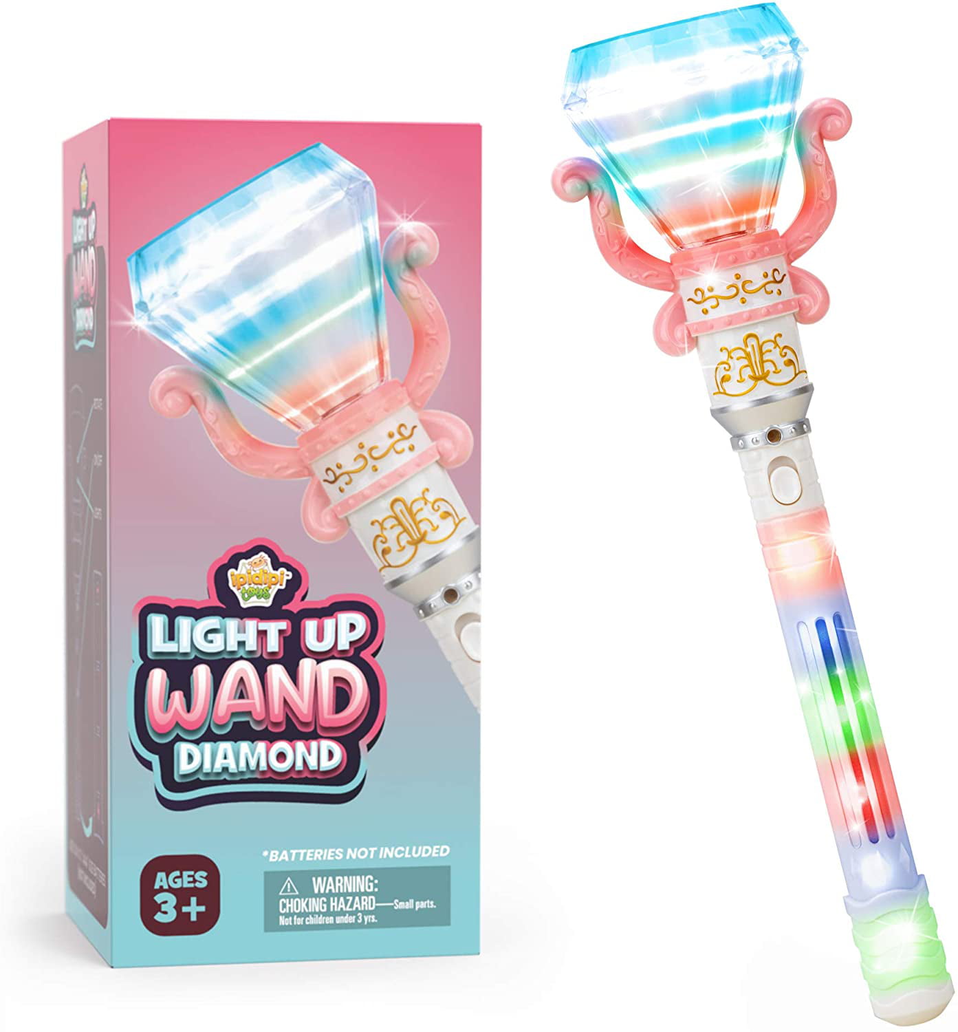 Rotating LED Toy Wand for Boys and Spinning Light-Up Wand for Kids in Gift Box 