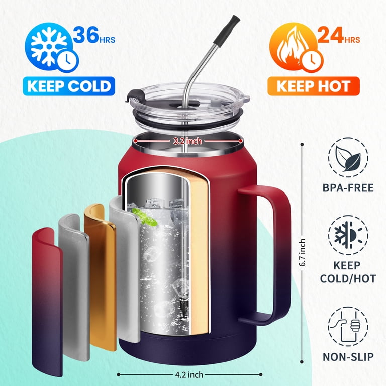 OOICO, Insulated Stainless Steel Tumbler Cup with Handle - Walmart.com