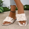 thumbnail image 6 of Women's Summer Cute Flat Sandals Dress Slide Sandals Square Toe Wedding Shoes Vacation Trendy Sandals 2026, 6 of 7