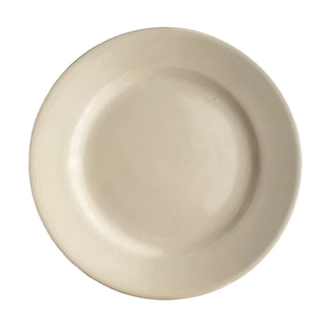Ceramic Breakfast Plate Solid Color Dining Plate Home Restaurant Cafe Breakfast Plate Dessert Plate Circular Salad Flat Plate