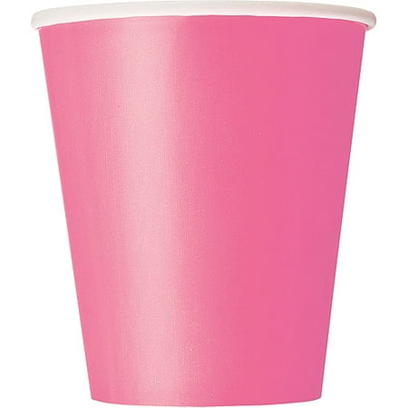 (3 Pack) Paper Cups, 9 oz, Hot Pink, 14ct