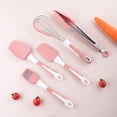 thumbnail image 5 of 5-Piece Kitchen Utensils Set Comfort Handle, High Temperature Resistant, Non-Stick, Soft Silicone, Contrast Color, Baking Tool, Food Grade Whisk, Spatula, Egg Beater, Food Clip Set for Bakery, 5 of 8