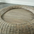 thumbnail image 4 of Furniture of America Towne Kubu Rattan Round Coffee Table, Brown, 4 of 7