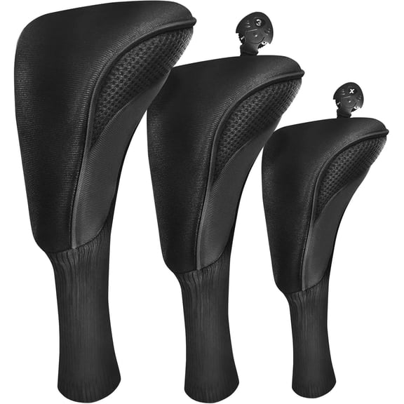 FINGER TEN Golf Club Head Covers for Woods Long Cover Driver Hybrid Fairway, Headcovers with Interchangeable No. Tag Novelty Durable Fit Woods Clubs